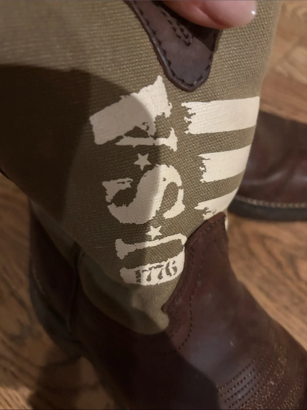 Durango Lil’ Rebel Kids’ Brown Leather Boots w/USA Canvas Shaft, Sz 5